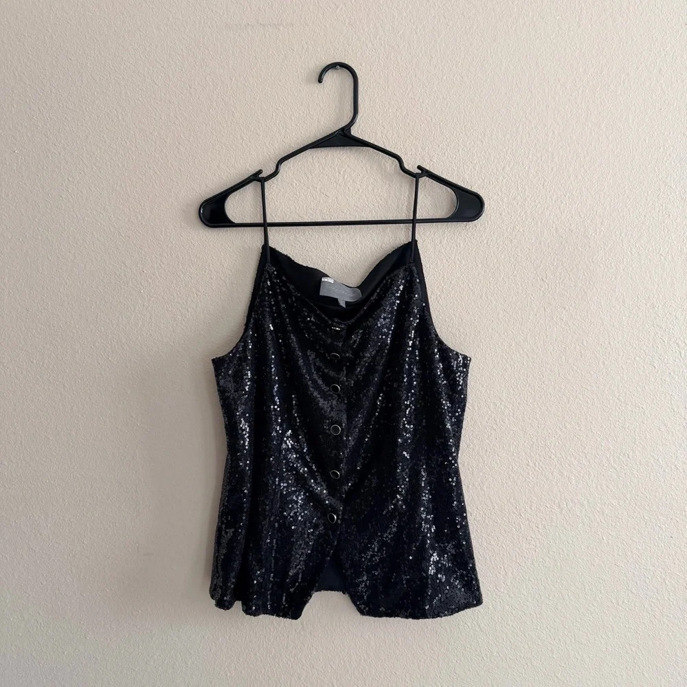 Anthropologie Sunday In Brooklyn Square Neck Sequin Tank
